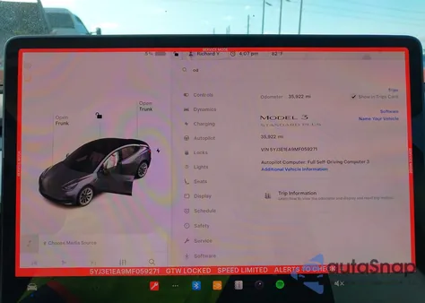 2021 Tesla Model 3 Standard Range Plus Rear-Wheel Drive from USA, damaged, VIN 5YJ3E1EA9MF059271